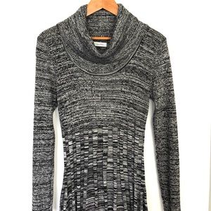 Calvin Klein Black and Gray Sweater Dress